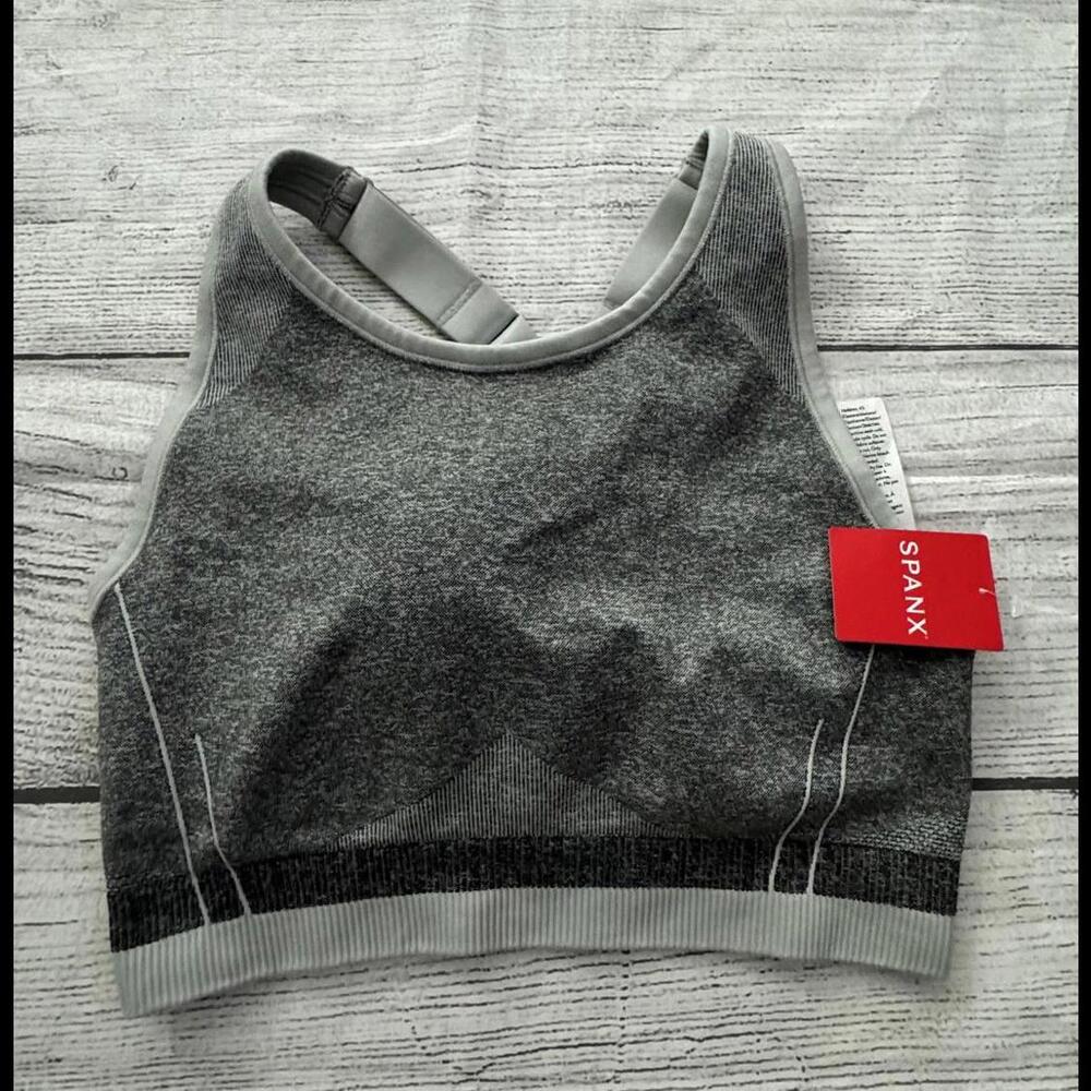 NWT SPANX Gray Sports Bra, Size Medium.